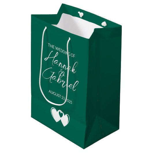 Aangepaste Emerald Green Gift Bag Medium Cadeauzakje (Voorkant Gekanteld)