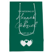 Aangepaste Emerald Green Gift Bag Medium Cadeauzakje (Achterkant)