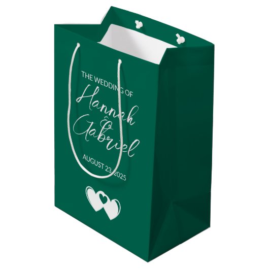 Aangepaste Emerald Green Gift Bag Medium Cadeauzakje (Achterkant Gekanteld)