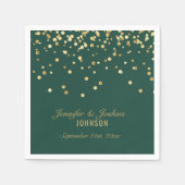 Aangepaste EMERALD Green Gold Confetti Wedding Servet (Voorkant)