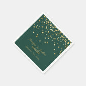 Aangepaste EMERALD Green Gold Confetti Wedding Servet (Hoek)