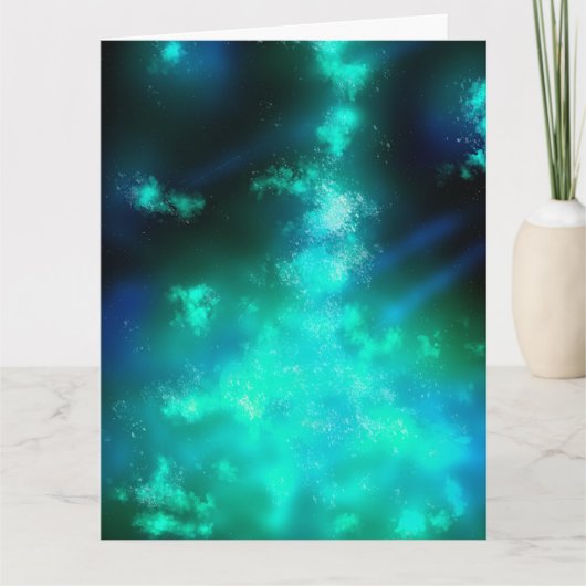Aangepaste Emerald Green Night Sky Kaart (Voorkant)