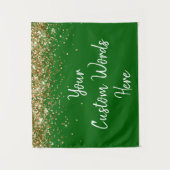 Aangepaste Emerald Verjaardagsfeest Gouden Fotocab Wandkleed (Voorkant)