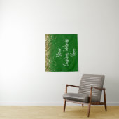 Aangepaste Emerald Verjaardagsfeest Gouden Fotocab Wandkleed (In situ)