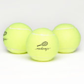 Aangepaste eminine moderne scriptnaam elegant tennisballen (Multi)