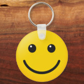Aangepaste Emoji Stijl Gele Gezicht Stijlvolle Sle Sleutelhanger (Voorkant)
