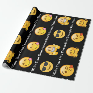 Aangepaste Emoji-tekst/bericht Cadeaupapier