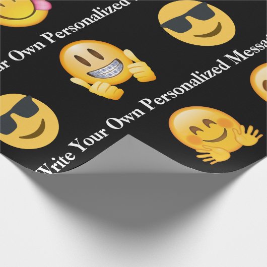 Aangepaste Emoji-tekst/bericht Cadeaupapier (Hoek)