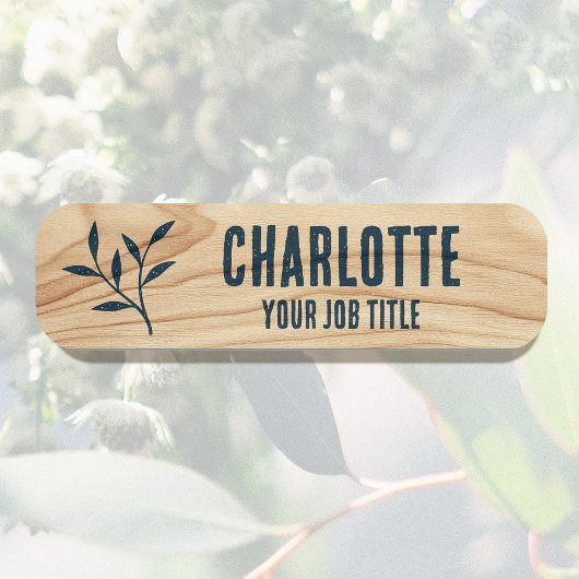 Aangepaste Employee Botanische Blauwe Magnetische Naamplaatje