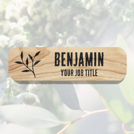 Aangepaste Employee Botanische Zwarte Magnetische  Naamplaatje