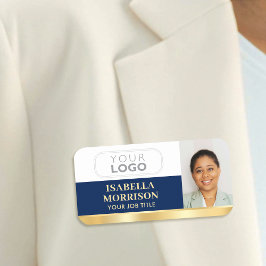 Aangepaste Employee Merk Navy Goud Magnetisch of S Naamplaatje