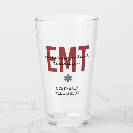 Aangepaste EMT-noodtechnicus Glas (Voorkant)