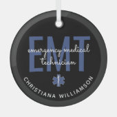 Aangepaste EMT-noodtechnicus Glas Ornament (Voorkant)