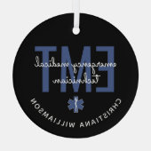 Aangepaste EMT-noodtechnicus Glas Ornament (Achterkant)