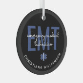 Aangepaste EMT-noodtechnicus Glas Ornament (Voorkant Rechts)