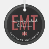 Aangepaste EMT-noodtechnicus Glas Ornament (Voorkant)