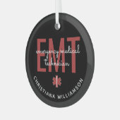 Aangepaste EMT-noodtechnicus Glas Ornament (Voorkant links)