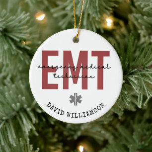 Aangepaste EMT-noodtechnicus Keramisch Ornament