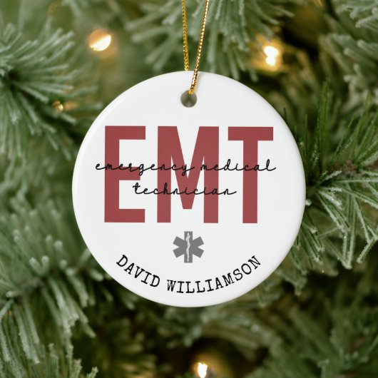 Aangepaste EMT-noodtechnicus Keramisch Ornament (Boom)
