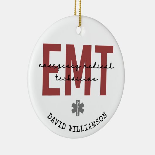 Aangepaste EMT-noodtechnicus Keramisch Ornament (Rechts)
