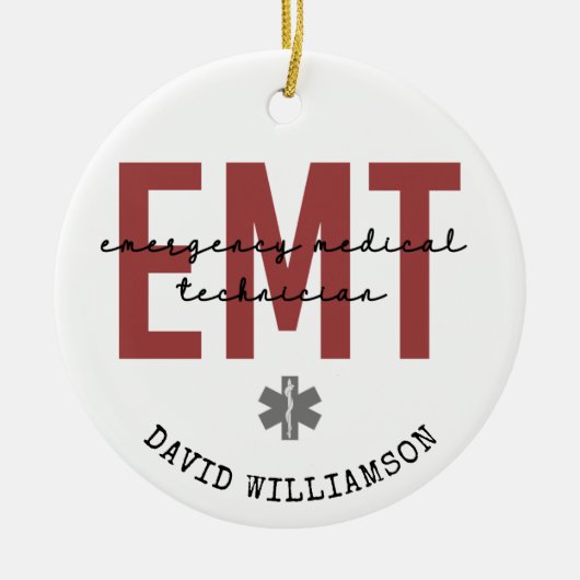 Aangepaste EMT-noodtechnicus Keramisch Ornament (Voorkant)
