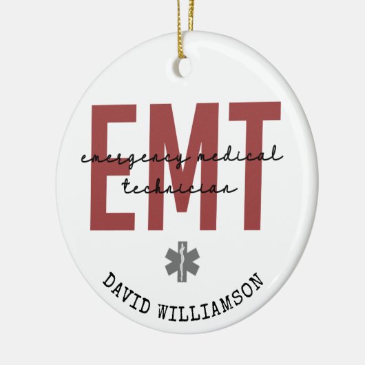 Aangepaste EMT-noodtechnicus Keramisch Ornament (Links)
