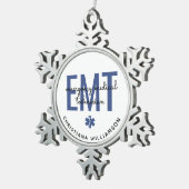 Aangepaste EMT-noodtechnicus Tin Sneeuwvlok Ornament (Rechts)