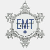 Aangepaste EMT-noodtechnicus Tin Sneeuwvlok Ornament (Voorkant)