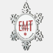 Aangepaste EMT-noodtechnicus Tin Sneeuwvlok Ornament (Rechts)