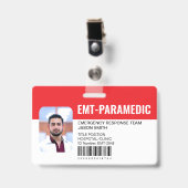 Aangepaste EMT-paramedic noodetoegang Rood Badge (Voorzijde met clip)
