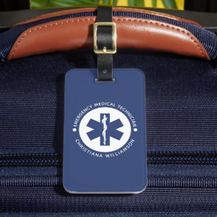 Aangepaste EMT Symbool Medische technicus Bagagelabel