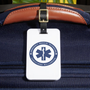 Aangepaste EMT Symbool Medische technicus Bagagelabel