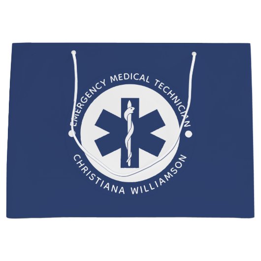Aangepaste EMT Symbool Medische technicus Groot Cadeauzakje (Voorkant)