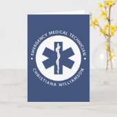 Aangepaste EMT Symbool Medische technicus Kaart (Gele Bloem)