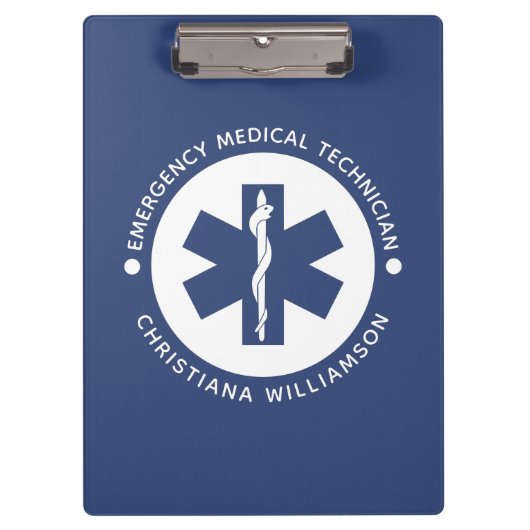 Aangepaste EMT Symbool Medische technicus Klembord (Voorkant)