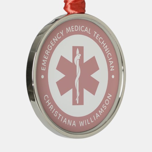 Aangepaste EMT Symbool Medische technicus Metalen Ornament (Rechts)