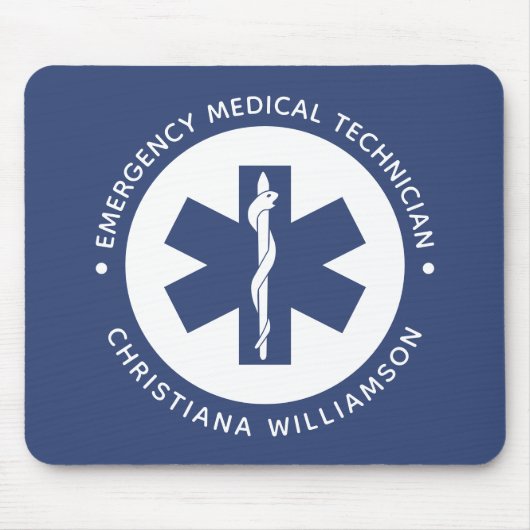 Aangepaste EMT Symbool Medische technicus Muismat (Voorkant)