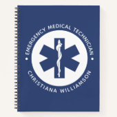 Aangepaste EMT Symbool Medische technicus Notitieboek (Voorkant)