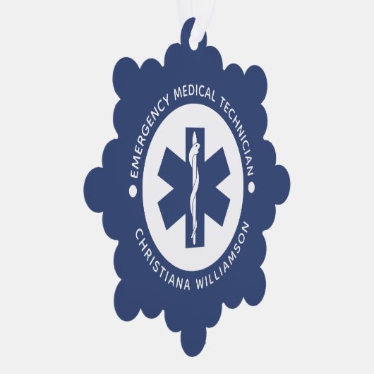 Aangepaste EMT Symbool Medische technicus Ornament Kaart (Rechts)