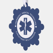 Aangepaste EMT Symbool Medische technicus Ornament Kaart (Links)