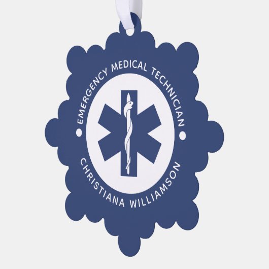 Aangepaste EMT Symbool Medische technicus Ornament Kaart (Links)
