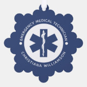 Aangepaste EMT Symbool Medische technicus Ornament Kaart (Achterkant)