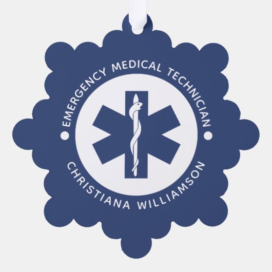 Aangepaste EMT Symbool Medische technicus Ornament Kaart (Achterkant)