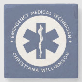 Aangepaste EMT Symbool Medische technicus Stenen Onderzetter (Voorkant)