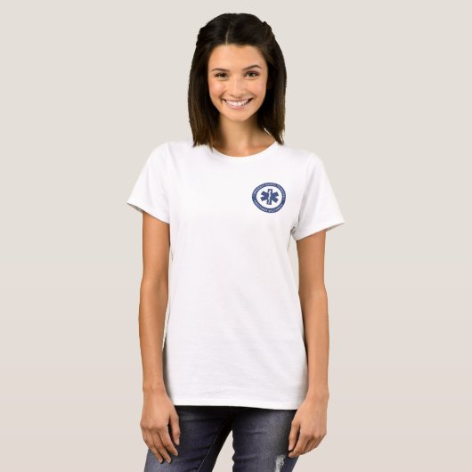 Aangepaste EMT Symbool Medische technicus T-shirt (Voorkant volledig)