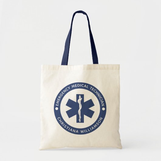 Aangepaste EMT Symbool Medische technicus Tote Bag (Voorkant)