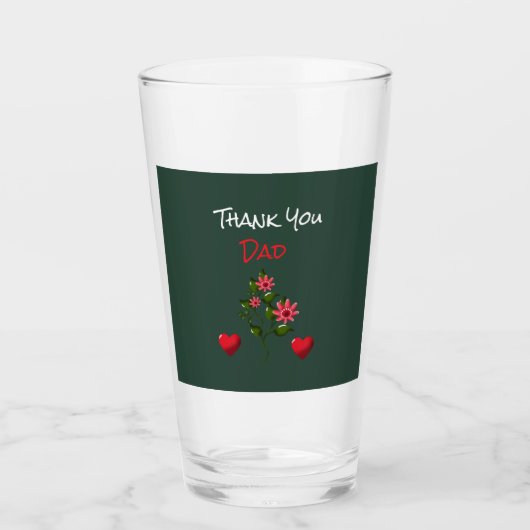 Aangepaste en gepersonaliseerde bloemengeschenk glas (Voorkant)