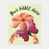 Aangepaste en gepersonaliseerde bloemvlinder fleece deken (Voorkant)