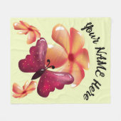 Aangepaste en gepersonaliseerde bloemvlinder fleece deken (Voorkant (Horizontaal))