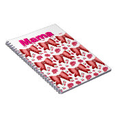Aangepaste en gepersonaliseerde Cute Coquette Cade Notitieboek (Rechterzijde)
